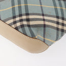 BURBERRY Nova Check Blue Label Shoulder Bag Canvas Light Blue Silver Auth 179010-12