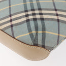 BURBERRY Nova Check Blue Label Shoulder Bag Canvas Light Blue Silver Auth 179010-14