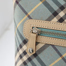 BURBERRY Nova Check Blue Label Shoulder Bag Canvas Light Blue Silver Auth 179010-15