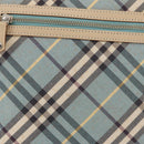 BURBERRY Nova Check Blue Label Shoulder Bag Canvas Light Blue Silver Auth 179010-3