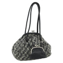 Miu Miu Shoulder Bag Tweed Black Silver Auth 179013A-1