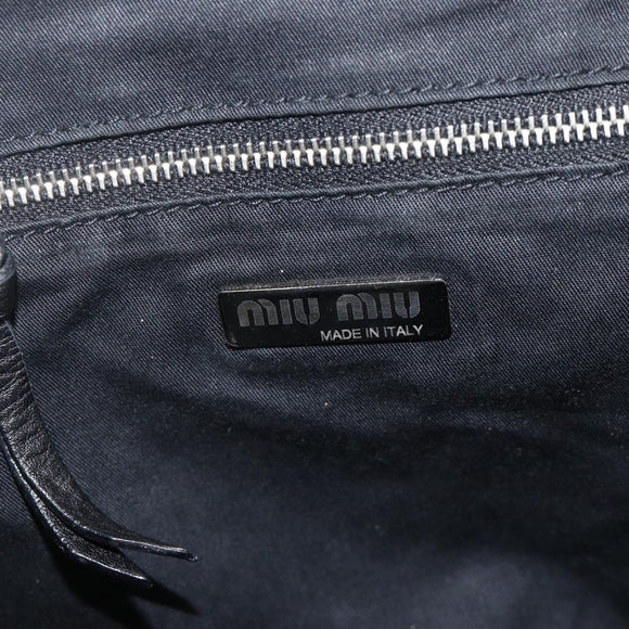 Miu Miu Shoulder Bag Tweed Black Silver Auth 179013A