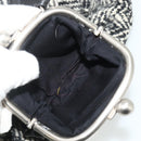 Miu Miu Shoulder Bag Tweed Black Silver Auth 179013A-11
