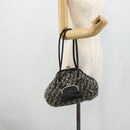 Miu Miu Shoulder Bag Tweed Black Silver Auth 179013A-22