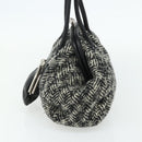 Miu Miu Shoulder Bag Tweed Black Silver Auth 179013A-4