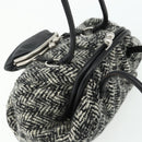 Miu Miu Shoulder Bag Tweed Black Silver Auth 179013A-6