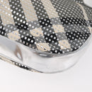BURBERRY Nova Check Shoulder Bag Leather Silver Auth 179014-14