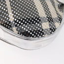 BURBERRY Nova Check Shoulder Bag Leather Silver Auth 179014-16