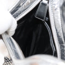 BURBERRY Nova Check Shoulder Bag Leather Silver Auth 179014-19