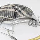 BURBERRY Nova Check Shoulder Bag Leather Silver Auth 179014-6