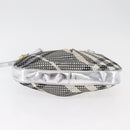 BURBERRY Nova Check Shoulder Bag Leather Silver Auth 179014-5