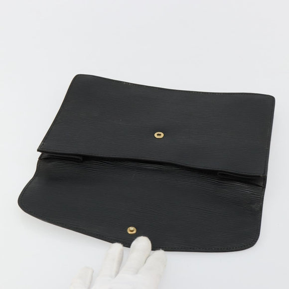 LOUIS VUITTON Epi Montaigne 27 Clutch Bag Black M52652 LV Auth 179016