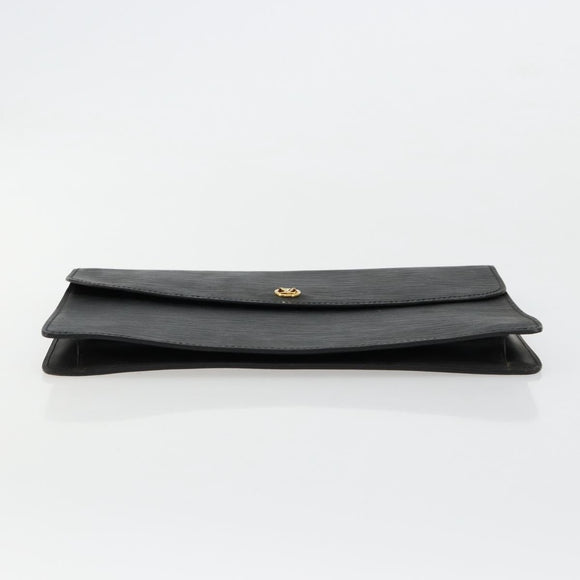 LOUIS VUITTON Epi Montaigne 27 Clutch Bag Black M52652 LV Auth 179016