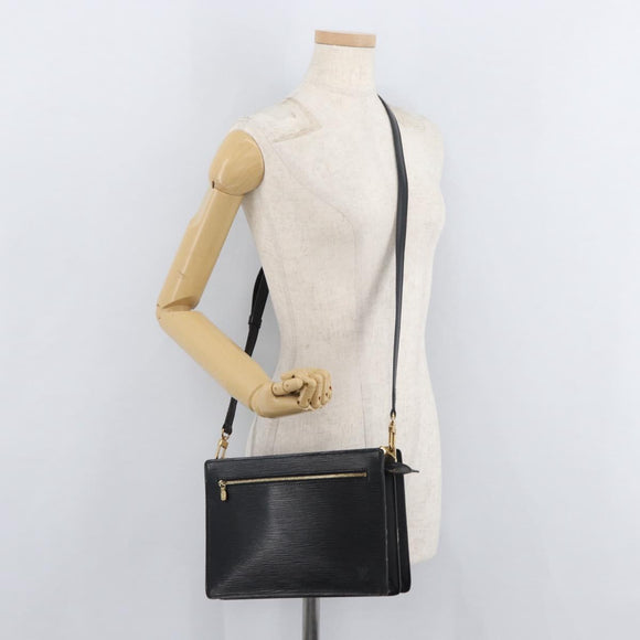 LOUIS VUITTON Epi Angian Shoulder Bag 2way Black M52112 LV Auth 179017