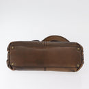 Miu Miu Hand Bag Leather Brown Silver Auth 179018V-10