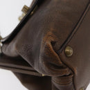 Miu Miu Hand Bag Leather Brown Silver Auth 179018V-11
