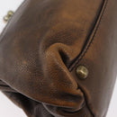 Miu Miu Hand Bag Leather Brown Silver Auth 179018V-13