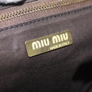 Miu Miu Hand Bag Leather Brown Silver Auth 179018V-17