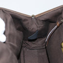 Miu Miu Hand Bag Leather Brown Silver Auth 179018V-20