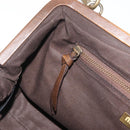 Miu Miu Hand Bag Leather Brown Silver Auth 179018V-21