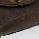 Miu Miu Hand Bag Leather Brown Silver Auth 179018V-3