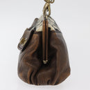 Miu Miu Hand Bag Leather Brown Silver Auth 179018V-5