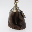 Miu Miu Hand Bag Leather Brown Silver Auth 179018V-6