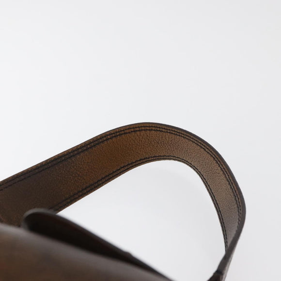 Miu Miu Hand Bag Leather Brown Silver Auth 179018V