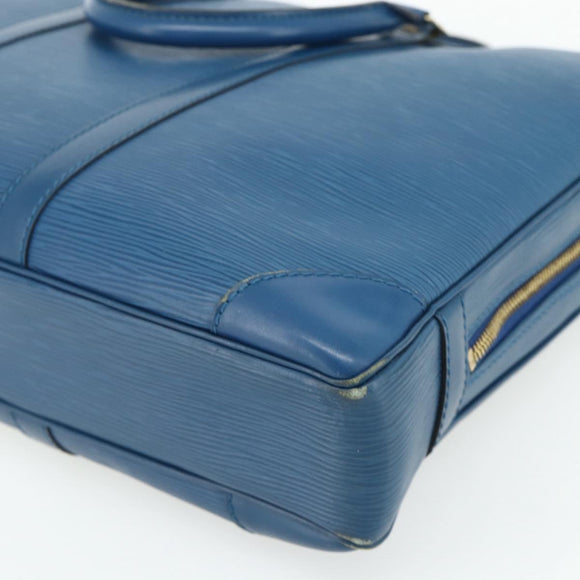 LOUIS VUITTON Epi Porte Documents Voyage Business Bag Blue M41144 LV Auth 179019