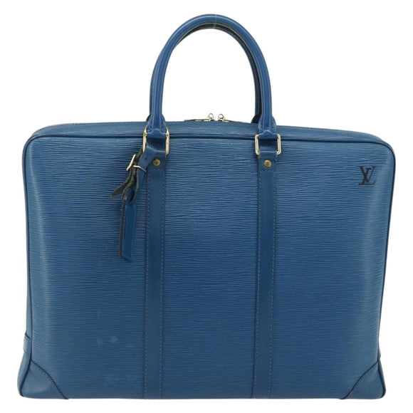 LOUIS VUITTON Epi Porte Documents Voyage Business Bag Blue M41144 LV Auth 179019