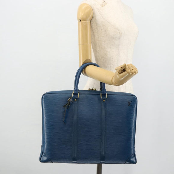 LOUIS VUITTON Epi Porte Documents Voyage Business Bag Blue M41144 LV Auth 179019