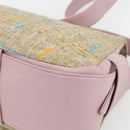 CHANEL 2.55 Shoulder Bag Tweed Pink Gold CC Auth 179020SAV-12