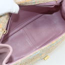 CHANEL 2.55 Shoulder Bag Tweed Pink Gold CC Auth 179020SAV-16
