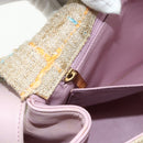 CHANEL 2.55 Shoulder Bag Tweed Pink Gold CC Auth 179020SAV-20