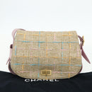 CHANEL 2.55 Shoulder Bag Tweed Pink Gold CC Auth 179020SAV-24