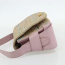 CHANEL 2.55 Shoulder Bag Tweed Pink Gold CC Auth 179020SAV-4