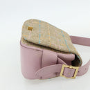 CHANEL 2.55 Shoulder Bag Tweed Pink Gold CC Auth 179020SAV-5