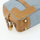 PRADA Shoulder Bag Nylon Light Blue Gold Auth 179021-11