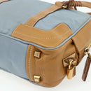 PRADA Shoulder Bag Nylon Light Blue Gold Auth 179021-12