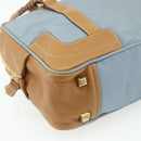 PRADA Shoulder Bag Nylon Light Blue Gold Auth 179021-13