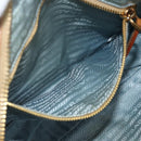 PRADA Shoulder Bag Nylon Light Blue Gold Auth 179021-22