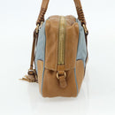 PRADA Shoulder Bag Nylon Light Blue Gold Auth 179021-5