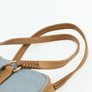 PRADA Shoulder Bag Nylon Light Blue Gold Auth 179021-8