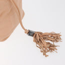 CHANEL Choco Bar Hand Bag Leather Beige CC Auth 179026A-14