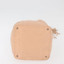 CHANEL Choco Bar Hand Bag Leather Beige CC Auth 179026A-9