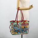 PRADA Tote Bag Nylon Multicolor Gold Auth 179027-22