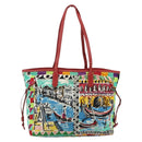 PRADA Tote Bag Nylon Multicolor Gold Auth 179027-2