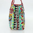 PRADA Tote Bag Nylon Multicolor Gold Auth 179027-4