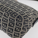 FENDI Zucchino Canvas Mamma Baguette Shoulder Bag Navy Silver Auth 179028SAV-11
