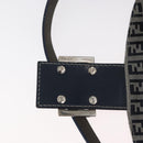 FENDI Zucchino Canvas Mamma Baguette Shoulder Bag Navy Silver Auth 179028SAV-16